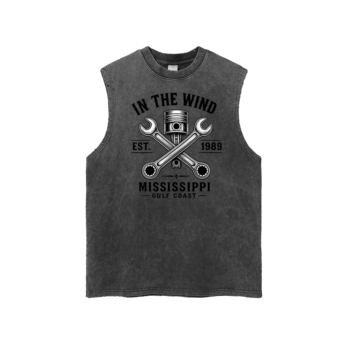 Snow Washed Frayed Hem Tank Top