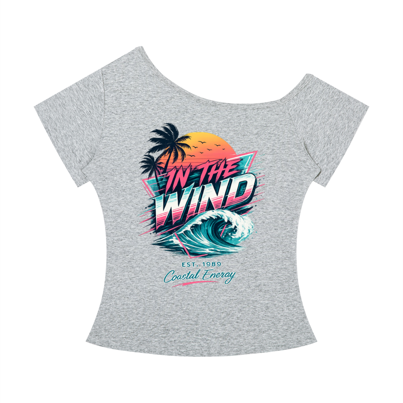 Women’s Off-the-Shoulder Coastal graphic T-Shirt
