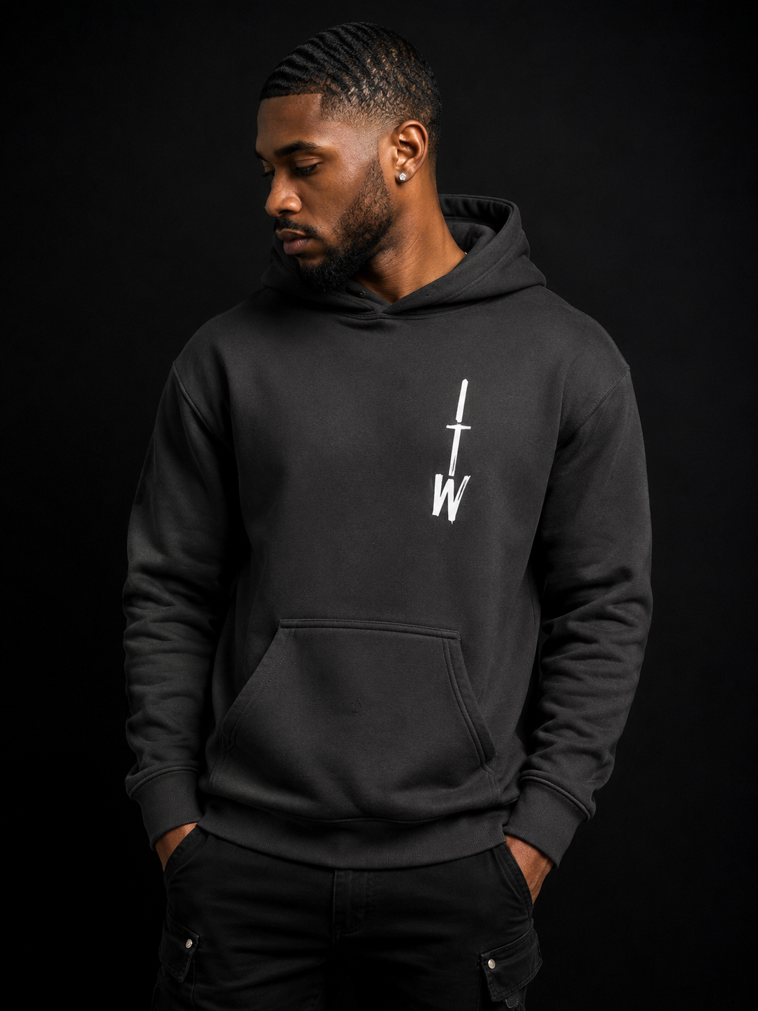 In The Wind Signature Hoodie – Black | White Logo Premium Pullover