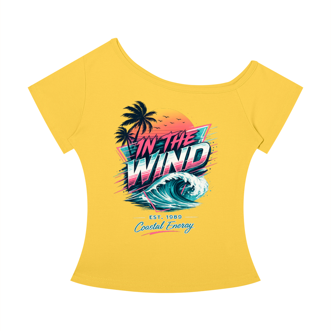 Women’s Off-the-Shoulder Coastal graphic T-Shirt