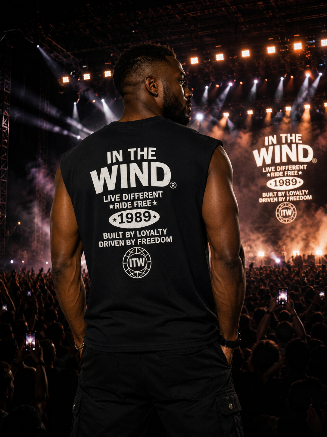 In The Wind™ World Tour 1989 Muscle Tank – Concert Collection. 3 Color Options