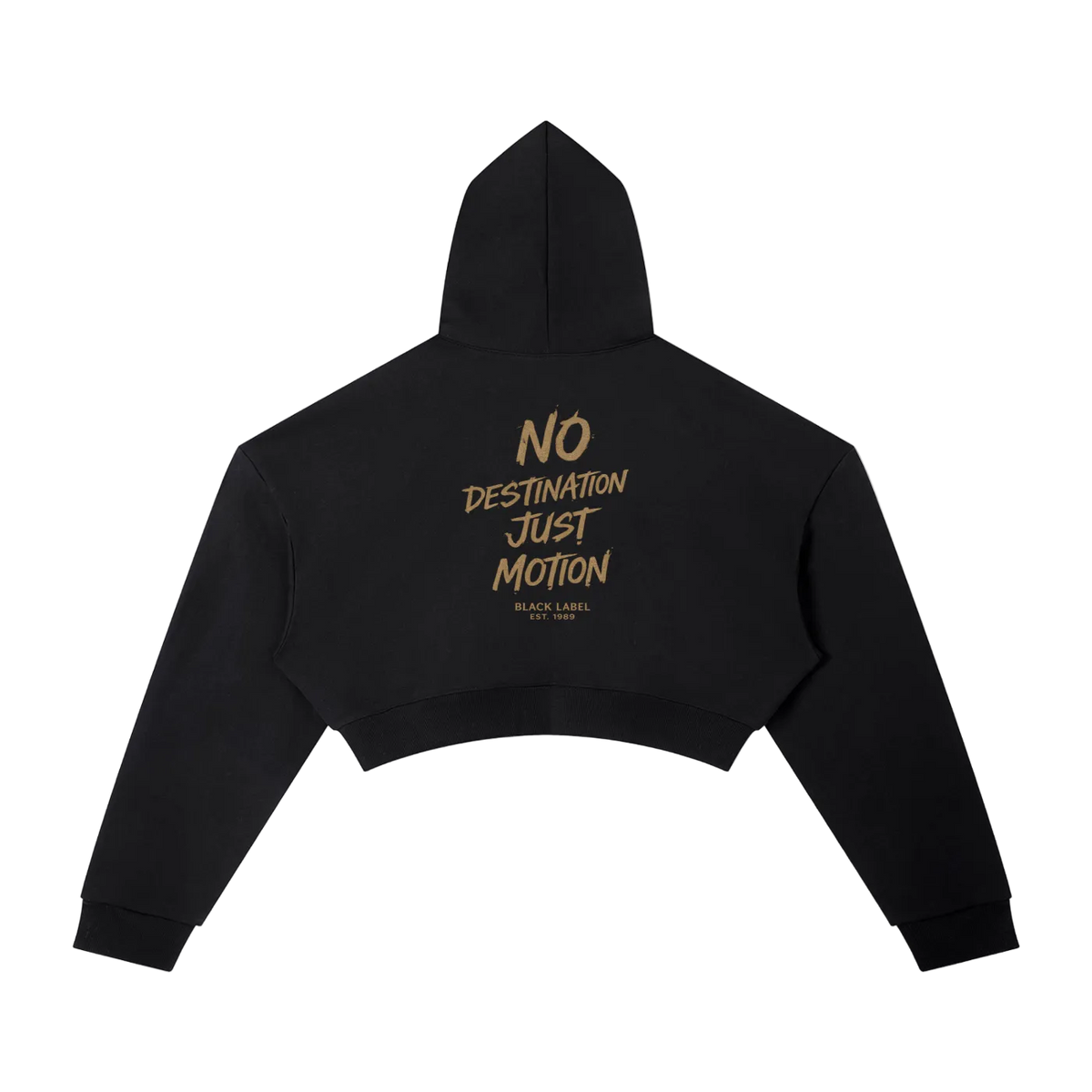In The Wind™ Women’s Cropped Hoodie – Black Label | “No Destination. Just Motion.” Size up