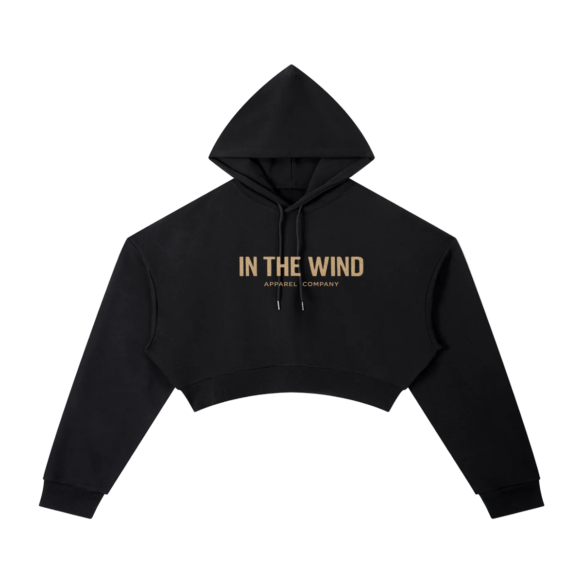 In The Wind™ Women’s Cropped Hoodie – Black Label | “No Destination. Just Motion.” Size up