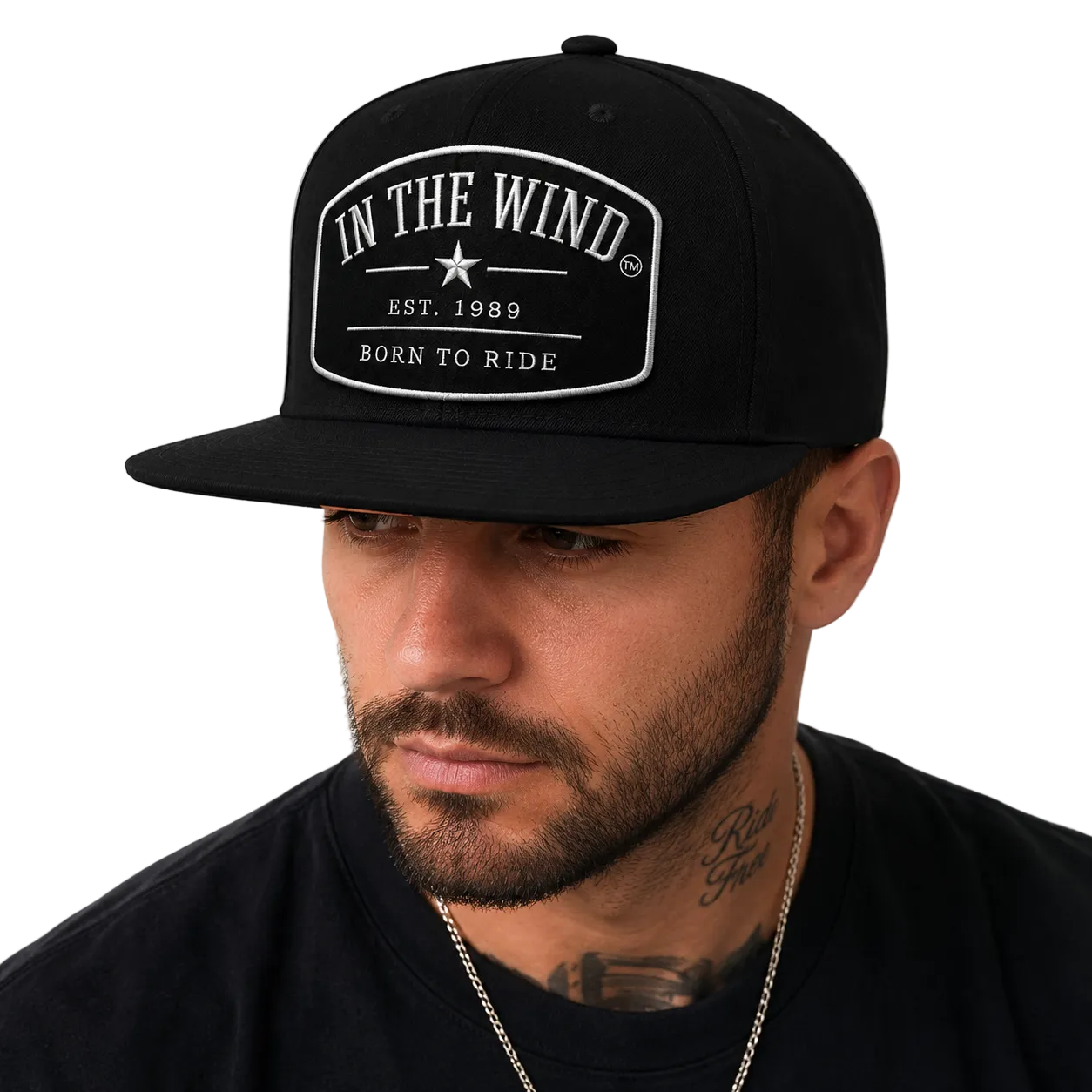 In The Wind™ Born to Ride Flatbill Snapback Hat – Limited First Run