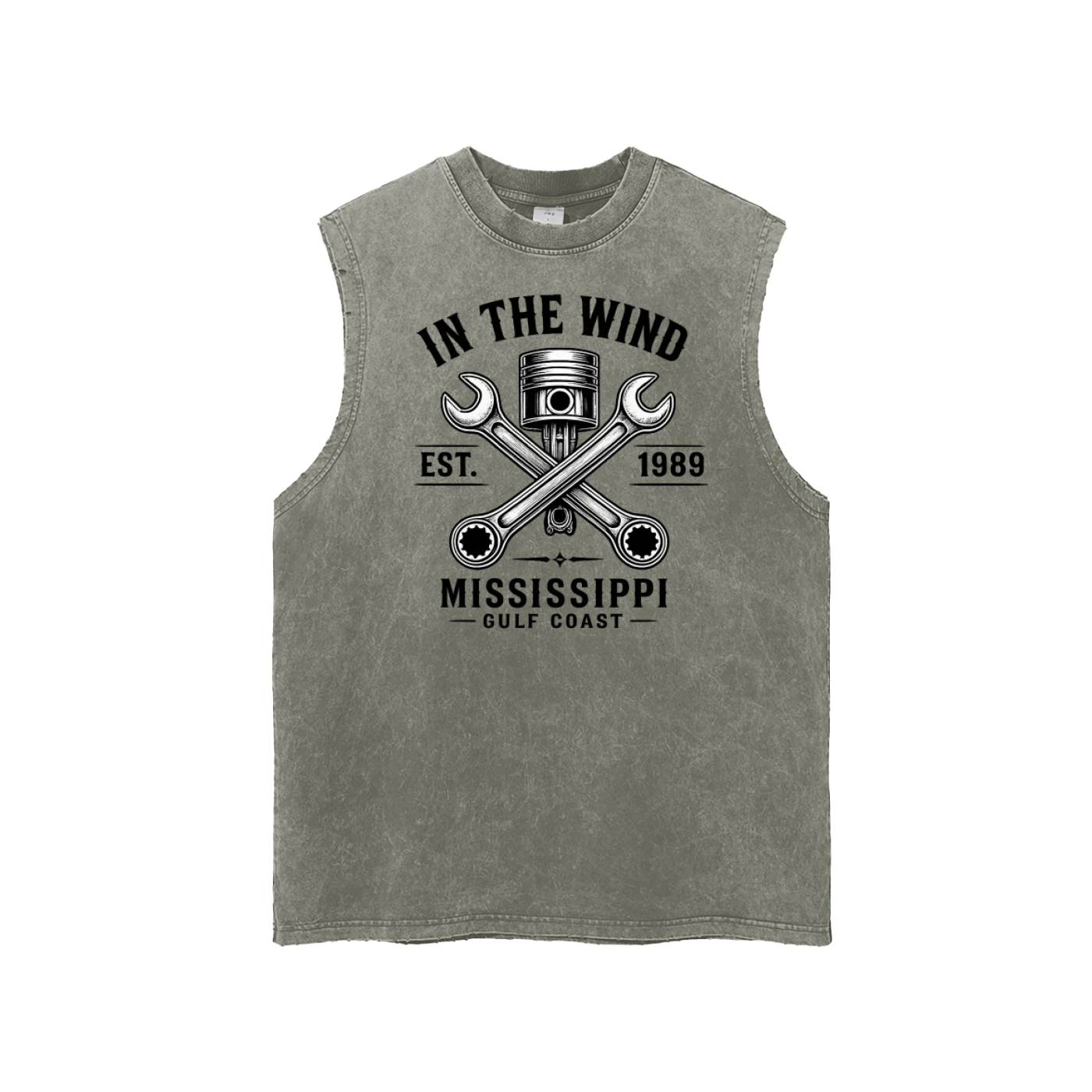 Snow Washed Frayed Hem Tank Top