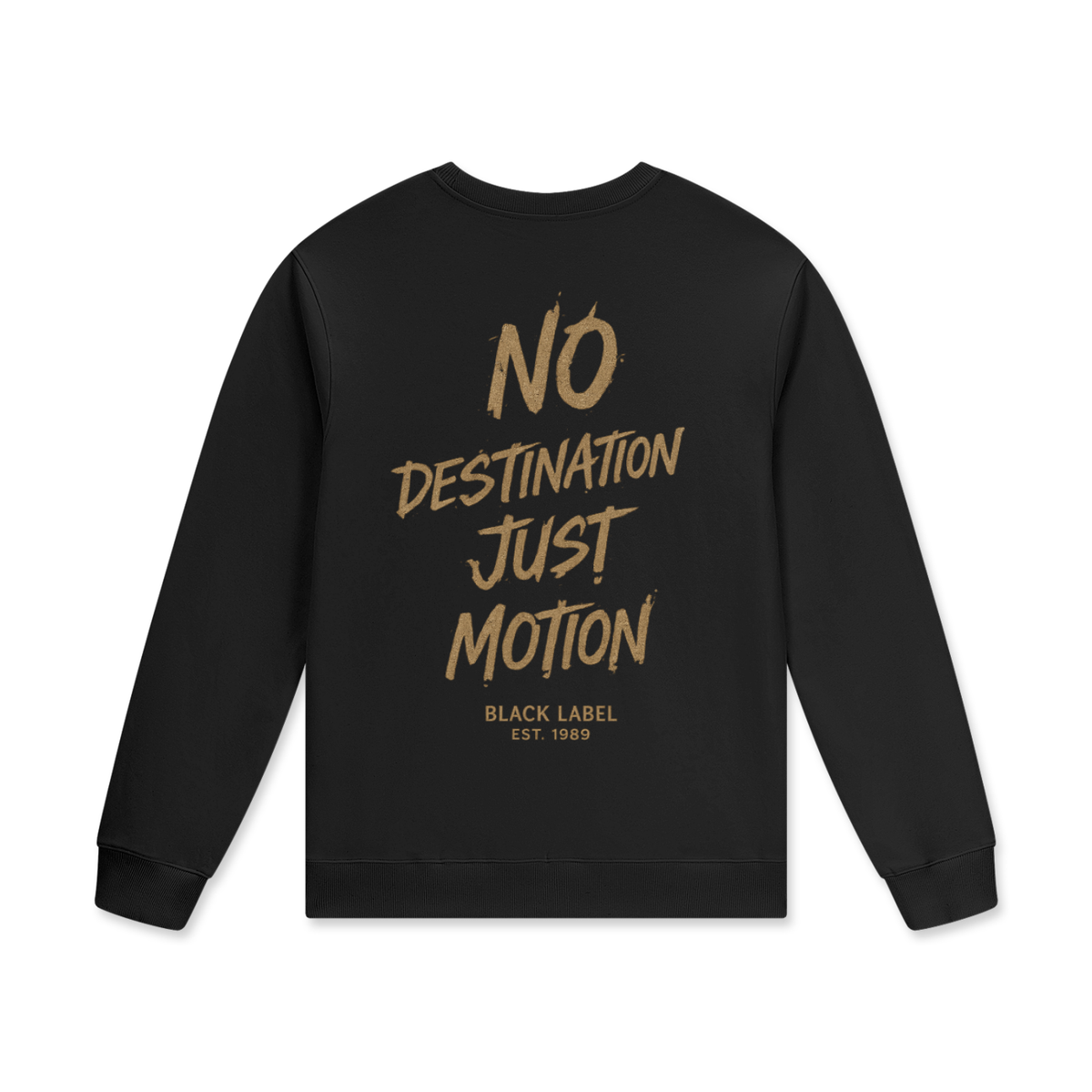 In The Wind™ Black Label Crewneck Sweatshirt – “No Destination. Just Motion.”                            Runs small order one size up