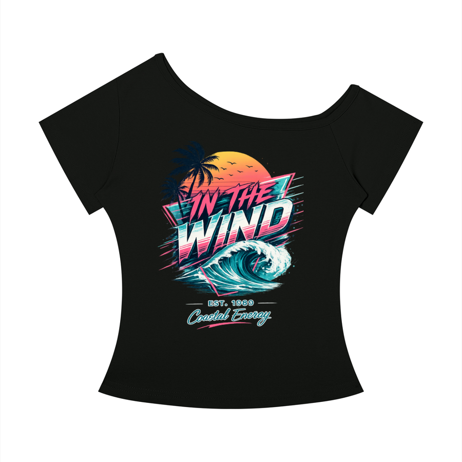 Women’s Off-the-Shoulder Coastal graphic T-Shirt