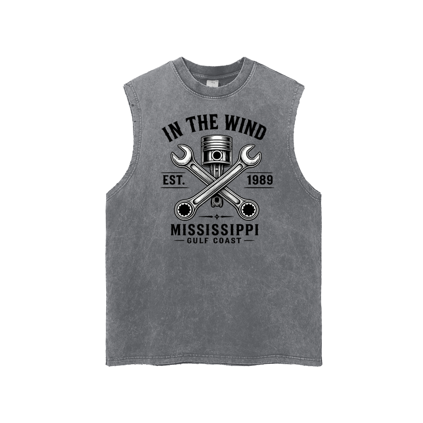 Snow Washed Frayed Hem Tank Top