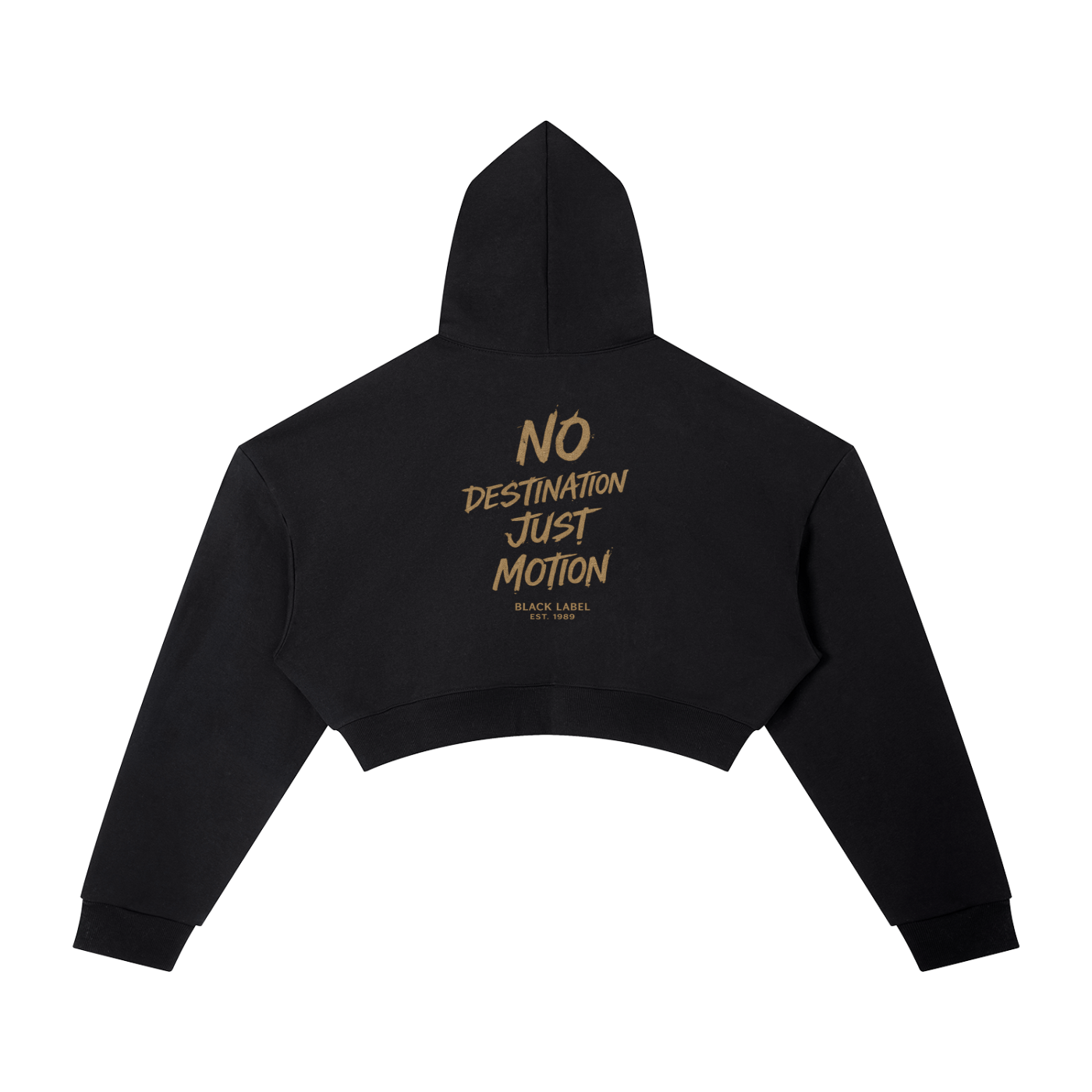 Black Label No. 05 — No Destination Cropped Hoodie