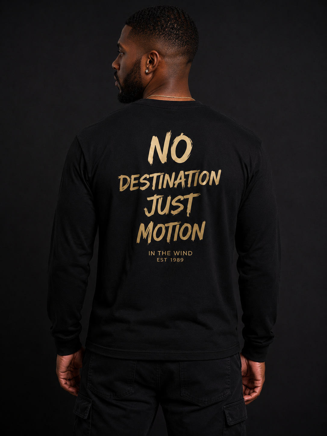 In The Wind™ Legacy Long Sleeve Tee – Black Label Edition | Freedom • Purpose • Legacy.        Size up